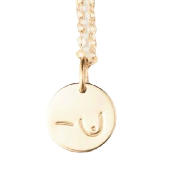 Delicate Rose Gold Tone Just One Breast Cancer Mastectomy Pendant Necklace NWT - Picture 10 of 12